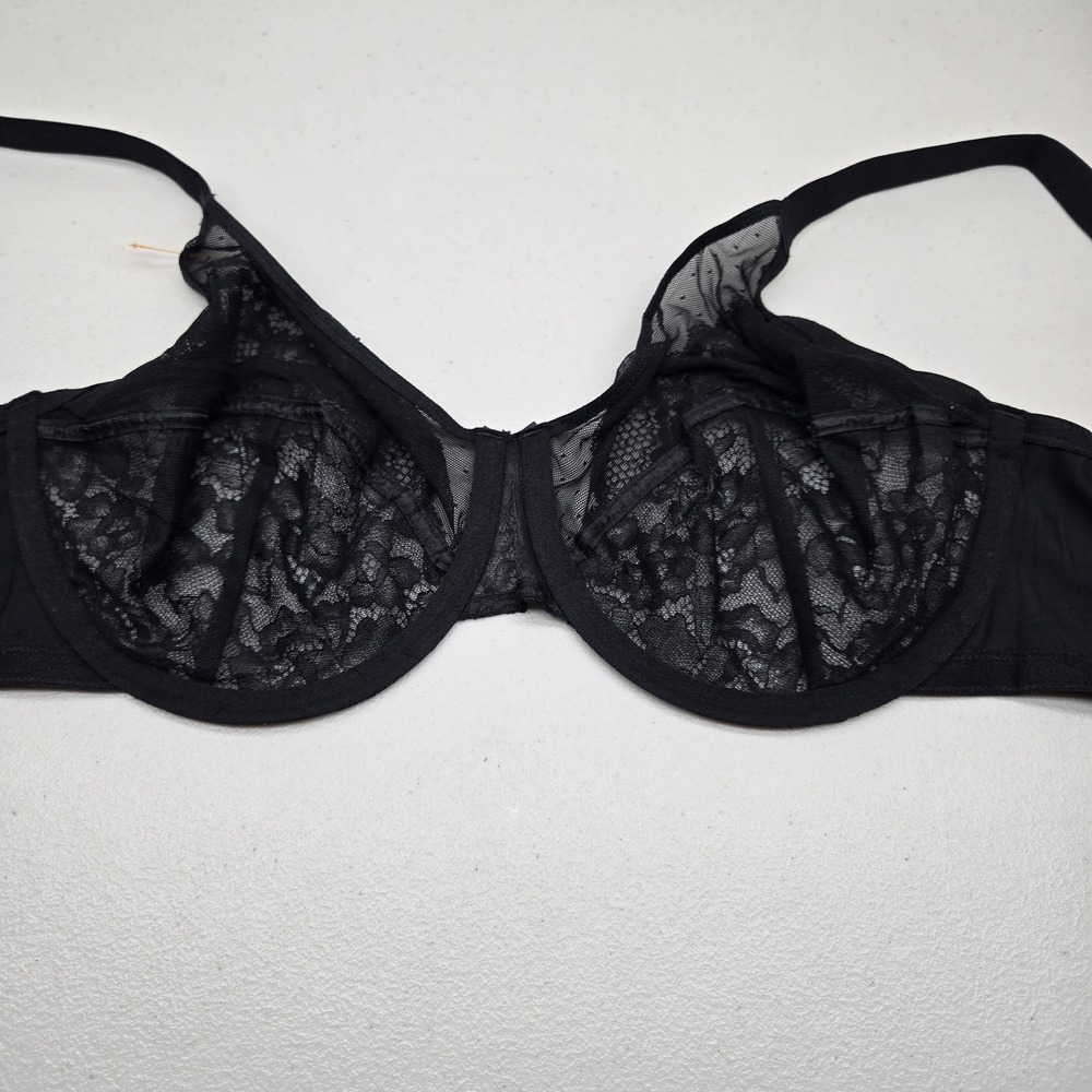 HSIA Women Bra 38DD Black Floral Underwired Lace Strap Adjustable NWT